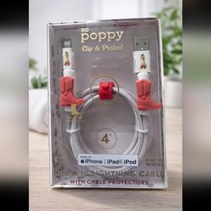 XO Poppy USB - A Lightning Cable with Red Boot Protectors